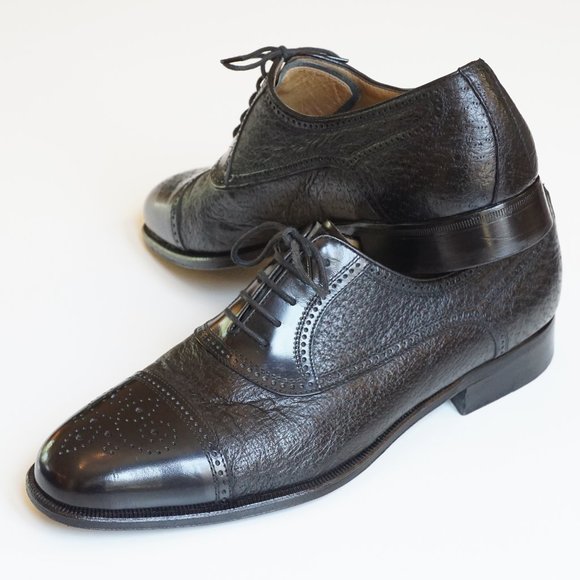 Black 10.5 Moreschi lace-up oxfords / wingtips main image 7